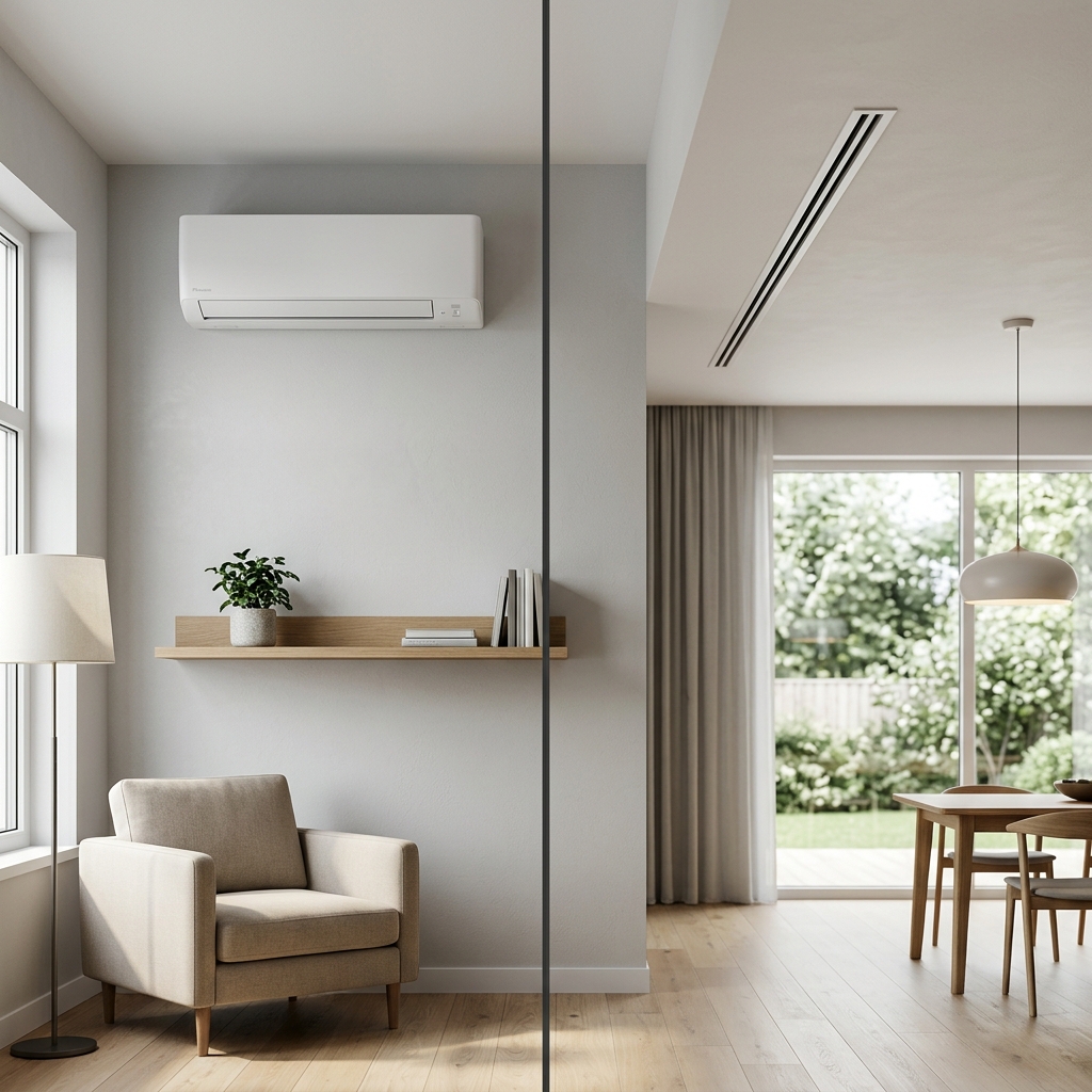 Comparaison climatiseur split mural et gainable invisible